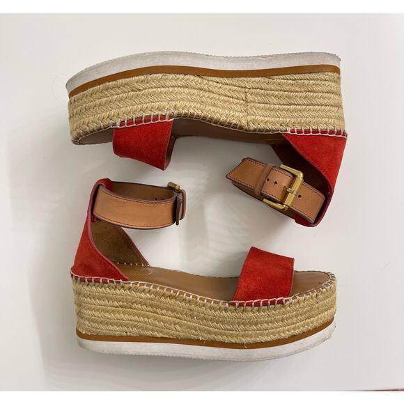 See By Chloe Platform Espadrille Wedge Sandals Casual Beachy Boho Sz 36 (US 5.5) - Picture 2 of 8